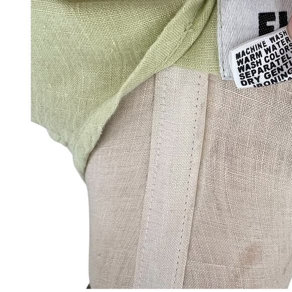Flax Top Short Sleeve Blouse T-Shirt Linen Lime Green Size XS - Picture 7 of 7